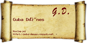 Guba Dénes névjegykártya